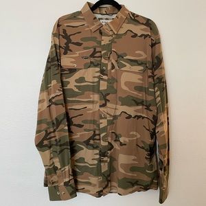 Men’s Poncho Long Sleeve Camo Button up